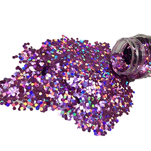 Iconnectwith Glitter – Unicorn Purple, Chubby Holographic Glitter; Multi-Use For Crafts, Decorations, Nail Art, Makeup, Tumblers, Resin Art, And Diy Projects #TOP3