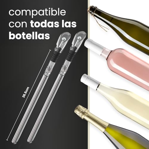 Beyond Enfriador de Botellas de Vino Acero Inoxidable con Vertedor – Varilla Enfriadora Accesorio ideal y Regalo para Amantes del Vino Hombre Mujer | Para Vino Blanco y Tinto (Set de Regalo) - imagen 4