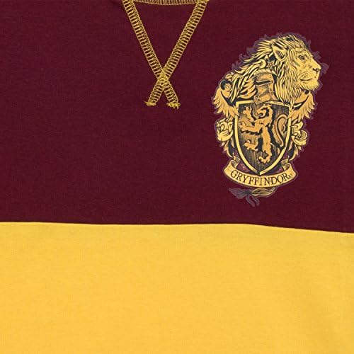 Pyjama Harry Potter Gryffondor Pour Fille - Ensemble Bordeaux Et Jaune à Rayures - 100% Coton Bien Ajusté Pyjama Harry Potter Enfant