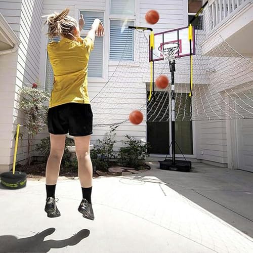 Retornador de tiros de baloncesto para entrenar en el jardín de casa sin interrupciones
