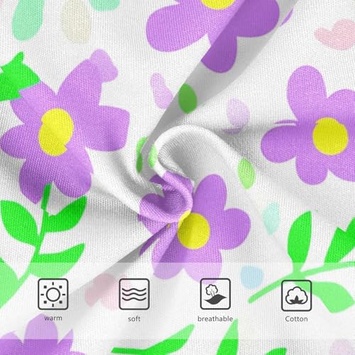 Toddler Girls Underwear 2t Cotton Cute Panties Girl Colorful Briefs Girls Undies Purple Flowers Floral Spring3