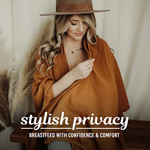 Indi By Kishu Baby Privacy Nursing Cover Up For Breastfeeding Moms - Fairtrade And Gots Certified Organic Nursing Shawl And Scarf (Caramel) #TOP3
