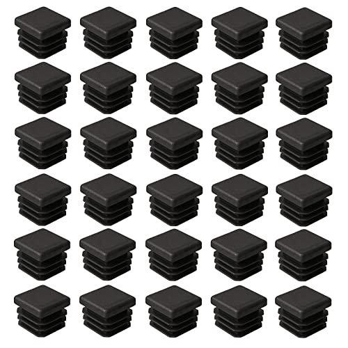 SyiXute 30 Pièces Bouchon pour Tuyau Carré,20 * 20 mm Pied de Chaise Tube Carré,Embout Tube Carré Noir Bouchon,Capuchon pour Poteau Carré en Plastique pour Meuble Armoire Chaise