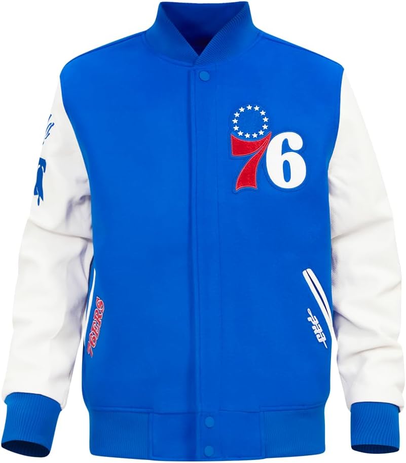 Pro Standard MENS NBA PHILADELPHIA 76ERS CLASSIC VARSITY VARSITY JACKET ROYAL BLUE/WHITE M