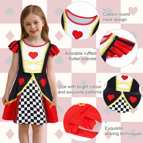 Disfraz Queen of Hearts para niñas 2-3 años miniatura 4