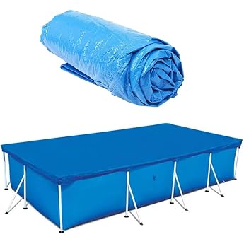 Rectangular Pool Cover Foldable Swimming Pool Cover for 220 x 150 cm Frame Pools Solar Cover Pool Protection for Inflatable Pools Rectangular Pool Cover