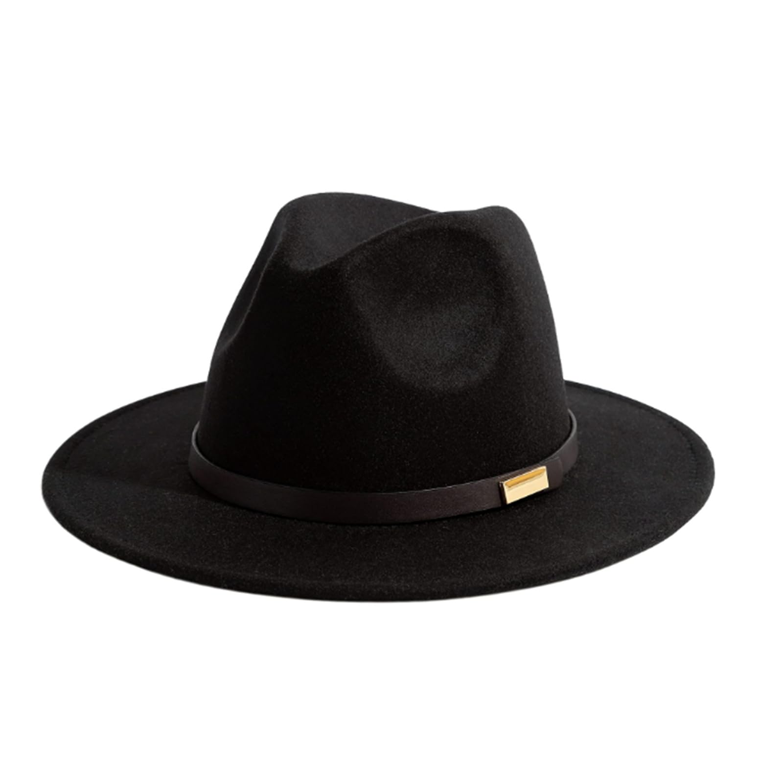 Czarny kapelusz Fedora w stylu brytyjskim dla kobiet i mężczyzn, szerokie rondo, panama, jazzowo-kowbojski kapelusz z dekoracją paska