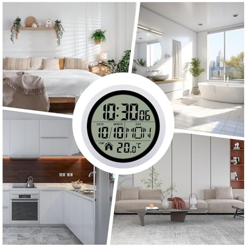 Reloj para baño impermeable a pilas con pantalla LCD clara 5