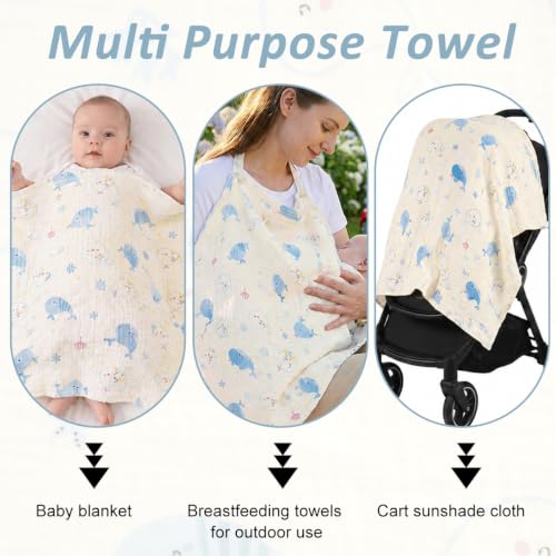 Image of Snowie Soft Muslin Nursing Cover Cotton Breathable Design