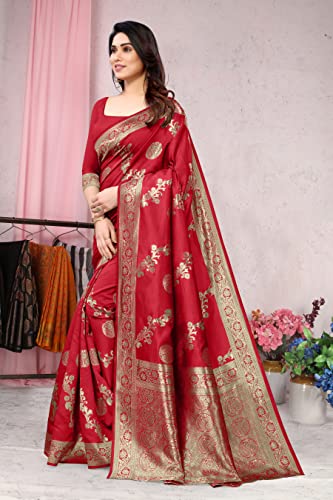 Image of MIRCHI FASHION Women Saree | Jacquard Banarasi Silk Woven Ethnic Motif Office Wear Sari