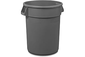 Boardwalk 32-gallon Gray Round Heavy Duty Trash Can