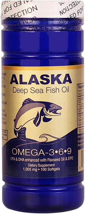NCB Alaska Deep Sea Fish Oil, Omega 3,6,9 1000 Mg 100 Softgels