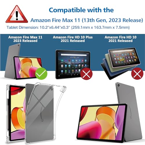 Jvkzaen Clear Case For Amazon Fire Max 11 Case (2023 Release) 11",Ultrathin Slim Soft Flexible Silicone Tpu Rubber Back Cover Skin For Fire 11 Tablet,Lightweight & Durable Protection,Transparent… thumb #1