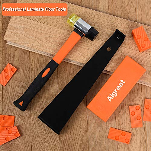 Laminate Wood Flooring Installation kit, Aigreat Wood Flooring kit with Long and Wider Pull Bar,40PCS Spacers,and Reinforced Double Faced Mallet. - Thumbnail 6