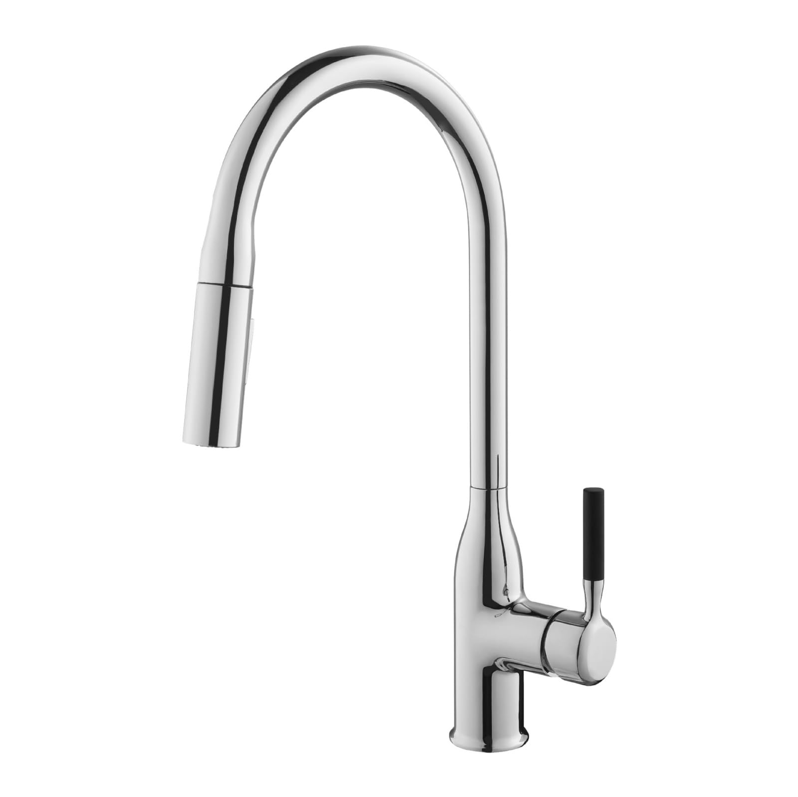 Fanjubei Electroplating Kitchen All-Copper Pull-Out Hot And Cold Water Faucet, Rotatable Sink Faucet, Electroplated