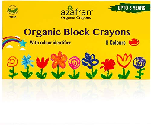 Image of Azafran Organic Crayons - Non-Toxic, Jumbo Size for Easy Grip and Smooth Coloring - Ideal for Toddlers - Trustworthy Quality