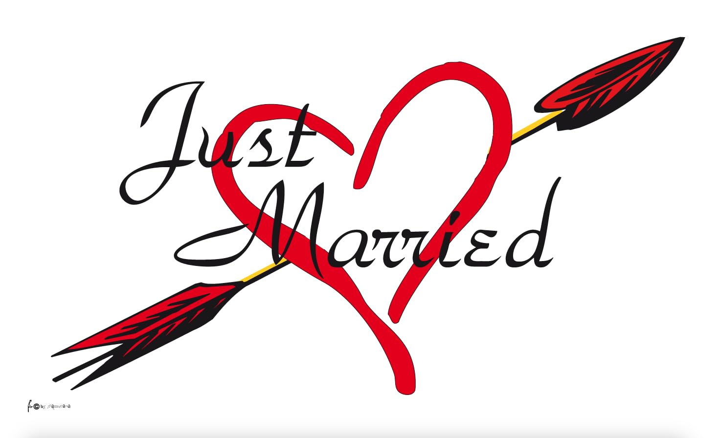 Just Married, Hochzeitsfahne, Flaga Hochzeitsflagge Marine / 60 x 40 cm