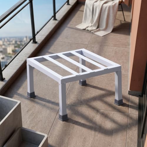 Image of Premium Strong Flower Pot / Gamla Square Stand For indoor and Outdoor Plants | Square Shape Thick and Strong Leg For Garden, Balcony, White - Set of 1