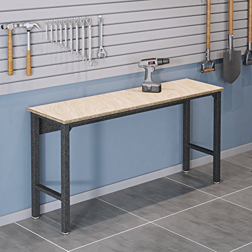 Image of Manhattan Comfort Fortress Garage Work Table, Black /Grey