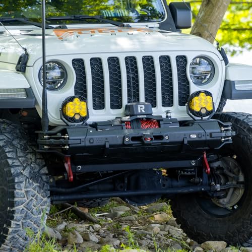 Image of RUGCEL WINCH 13500lb Synthetic Rope Winch 12V Waterproof Electric Winch,2 in 1 Wireless Remote Control, for SUV, Truck & Trailer - Tank Series