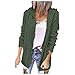 Cappotti da donna Regno Unito, Sherpa Popcorn con cappuccio e bottoni frontali aperti, tasca per maglione, cardigan impermeabile, impermeabile, per esterni, con cappuccio e giacca a vento, Verde, XL