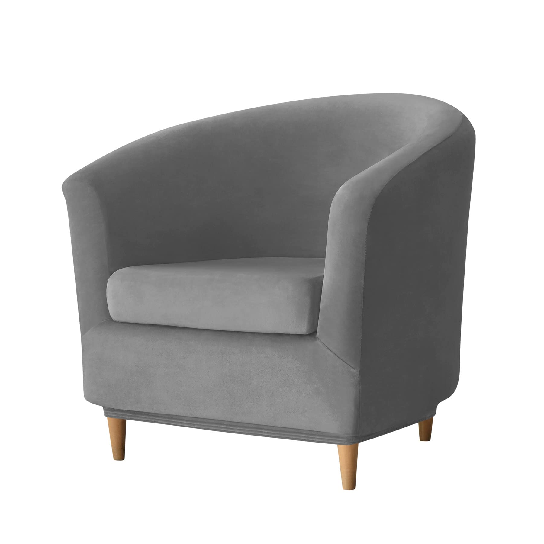 Funda de terciopelo para sillón de textura premium gris oscuro