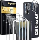 3 Stück für Samsung Galaxy S26 Ultra für Panzerglas mit 2 Stück Kameraschutz, Ausrichtrahmen Frei von Kratzern für Samsung S26 Ultra Schutzfoile, 9H Härte, HD Displayschutzfolie, 6,9 Zoll