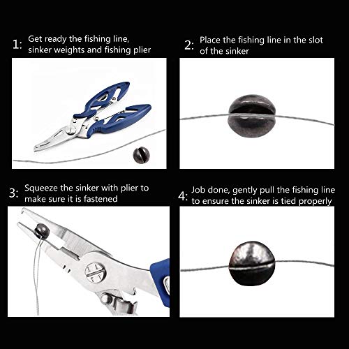 TianTac Fishing Weights Fishing Sinkers 100pcs, Split Shot Fishing Weights Sinkers, Removable Fishing Weights Assortment Fishing Tackle 0.2g, 0.5g, 1.0g, 1.5g, 2.0g - Thumbnail 7