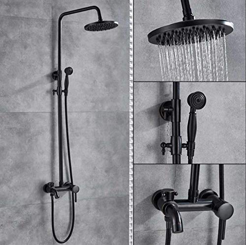 Ensemble de douche mural noir contre les variations de température du bain