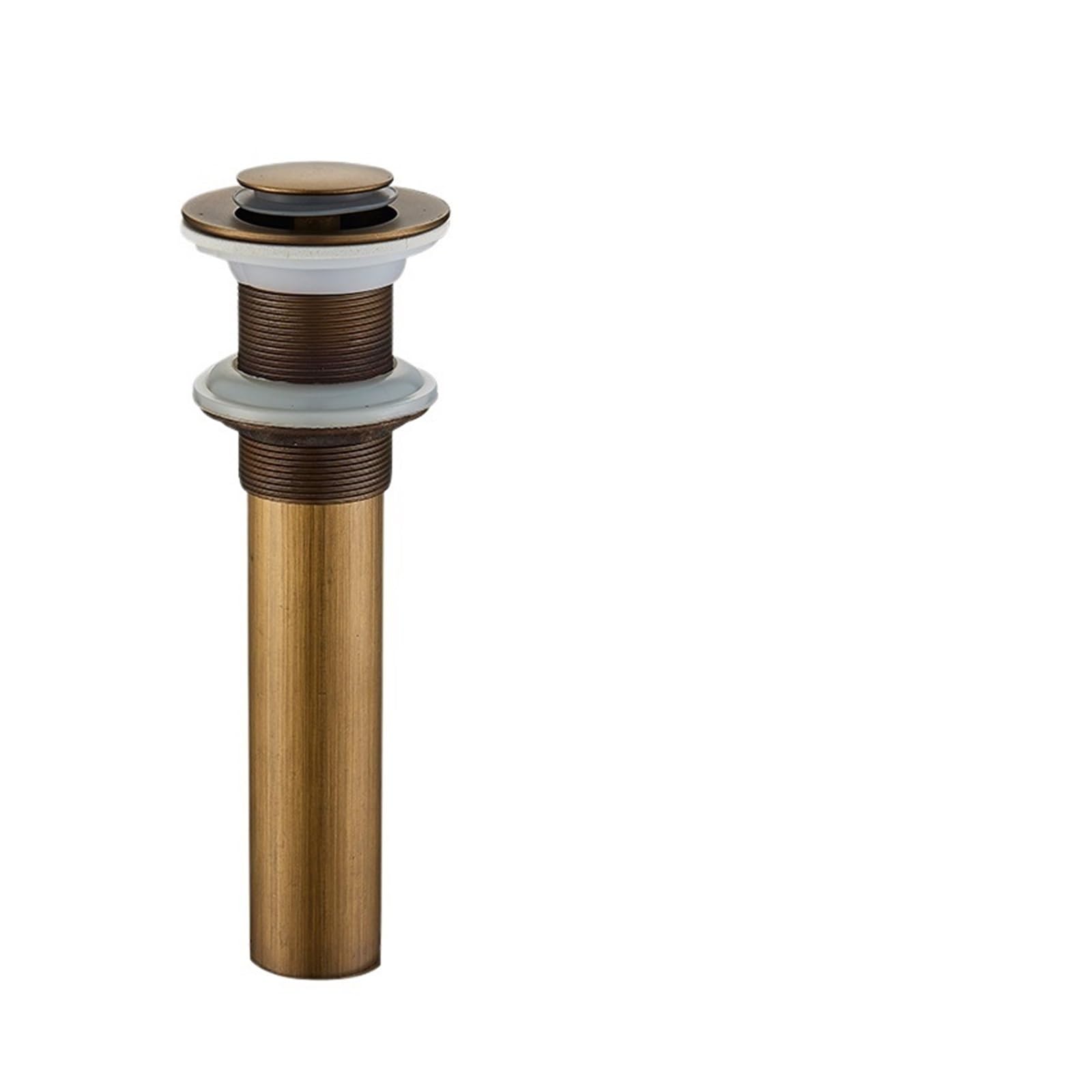 Rtbvghjik Antique Brass C1 Black Bounce Sink Copper Washbasin Glass Basin Push-On Drain Accessories Bathroom Pop Up For Bathroom Sinks(Antique Brass C1)