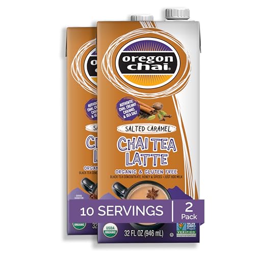 Oregon Chai Tea Chai Latte Salted Caramel, 32 fl oz (Pack of 2)