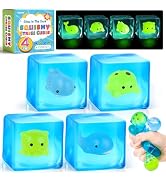 VISCOO Stress Cube -Glow in The Dark Sea Animal Inside Squishy Fidget Toys, Nice Cube Squishy for...