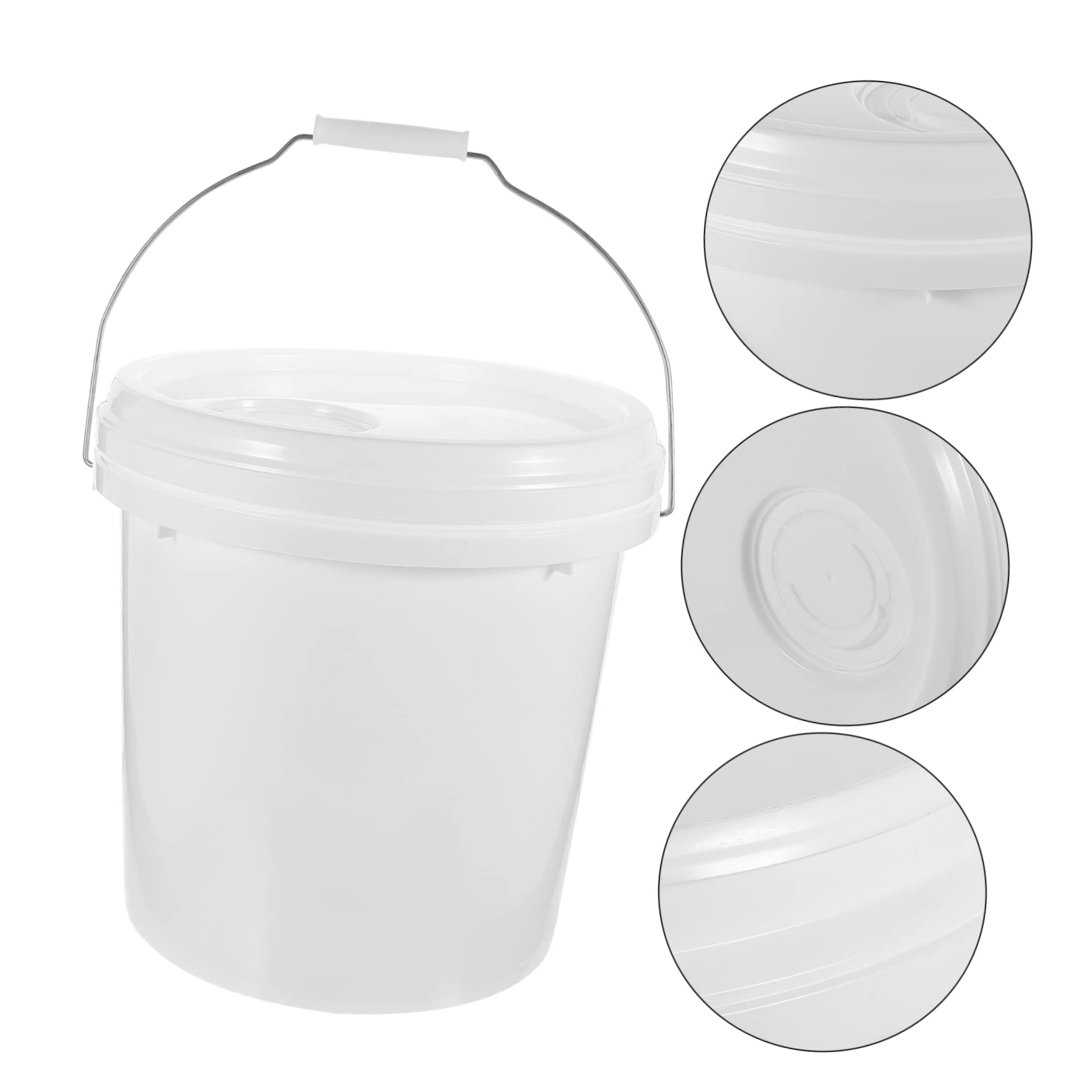 Gadpiparty Secchio per Verniciare da 10l in Hdpe Bianco con Coperchio, Contenitore Leggero per Vernice e Pigmenti