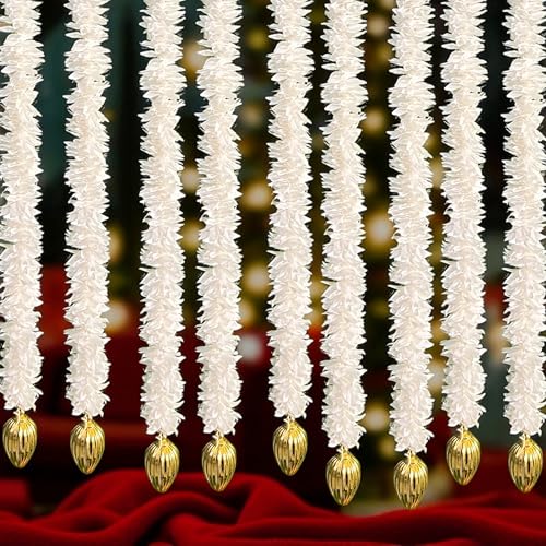 Image of Rajasthan Kraft Artificial Gajra Hanging with Golden Lotus Pack of 5 |39 Inch Long, Traditional Festival & Wedding Home Dcor for Diwali, Makar Sankranti, Pooja & Griha Pravesh(GJ-26-5)
