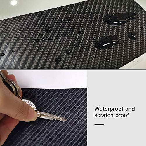 Jeyoda Carbon Fiber Vinyl Sticker Car Door Sill Protector Scuff Plate Door Entry Guard Replacement For Ford Edge Car Accessories(Red) #TOP3