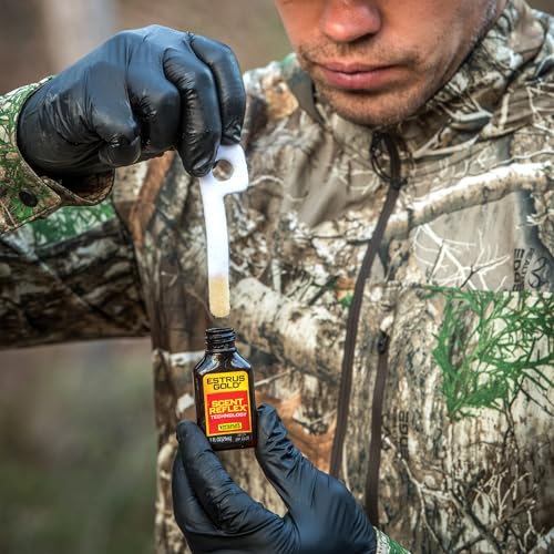 Wildlife Research Center Estrus Gold, Super Premium Synthetic Doe Estrus Scent with Scent Reflex Technology, Ultra-Realistic Rut Attractant, Synthetic Hunting Scent, 1 FL OZ + 2 Key-Wicks