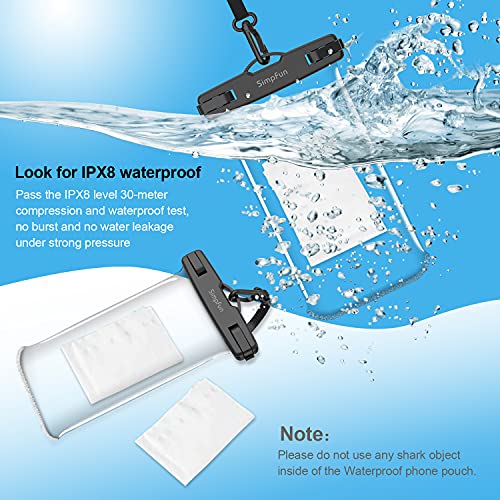 SIMPFUN wasserdichte Handyhülle Handytasche 7,0 Zoll (2 Stück) Handy Wasserschutzhülle IPX8 für Schwimmen Baden und… – Bild 7