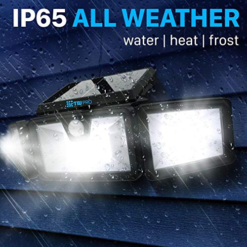 TBI Security Solar Lights Outdoor 216 LED 2200LM, 6500K, 7W - Extra-Wide Adjustable 360° 3 Heads with 3 Modes, Wireless Motion Sensor 40ft - Waterproof IP65 Spot Flood Lights Solar Powered 2200mah - Thumbnail 7