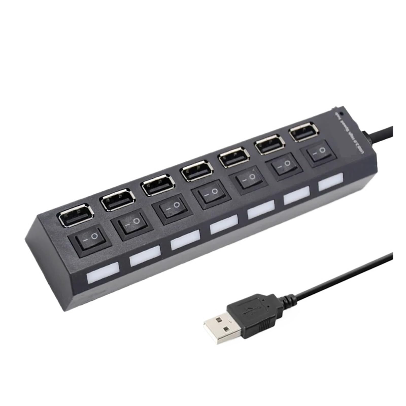 HUB USB 3.0 Multi 4 7 Rozdzielacz Portów USB Z Zasilaczem Do Komputera Stancjonarnego Akcesoria Do Laptopa Wiele USB Hab Szerokie Zastosowanie(2.0 7 Port Black)