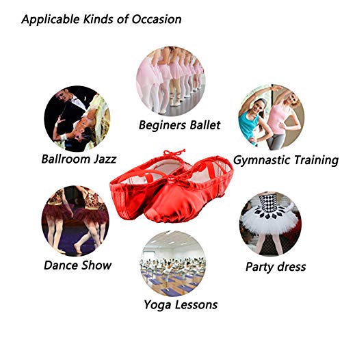 Msmax Girls Ballet Dance Shoes Gold Slip On Jazz Flats For Party Performance 11 M Us Little Kid #TOP3