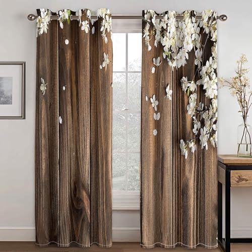 Cortinas occidentales marrones Bishilin para cocina estilo rústico 2 paneles 84x84 pulgadas 3