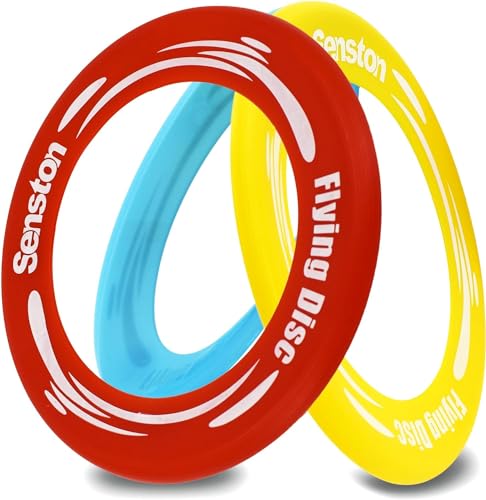Senston Disco Volador de Anillo Volador de 3 Piezas fácil de atrapar y lanzar, Disco Volador para Piscina Playa Patio Trasero diversión Familiar