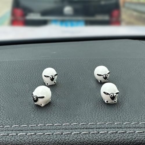 LAINLOY Sheep Car Rearview Mirror Accessories, Dashboard Car Ornament, Cute Funny Animal Decoration Presents, Auto Rearview Mirror Interior Accessories for Home Garden Office (Sheep-4 pcs)