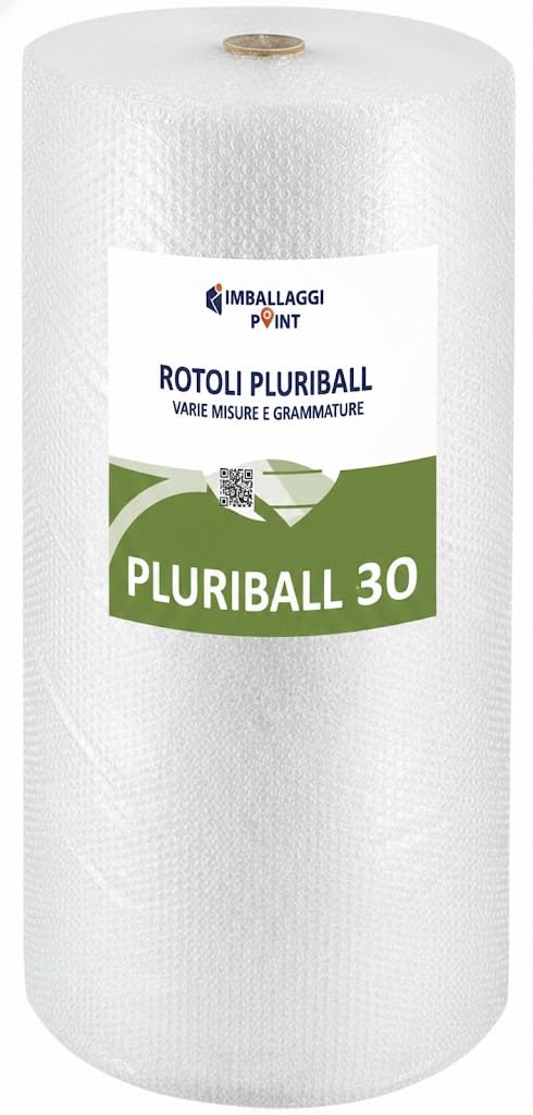 Rotolo Di Pluriball Per Imballaggio – 2 Rotoli Da 91,4 M, Larghezza 30,5 Cm, Perforato Ogni 30,5 Cm, Con 20 Etichette Adesive 'Fragile' Incluse