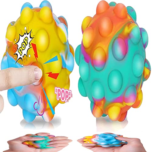 Bola para reventar, Bola para la ansiedad, Bola de Burbuja para niños, Juguetes sensoriales para niños Bolas para el estrés, Bola de Silicona de Burbujas de Empuje (Paquete de 2) Cover