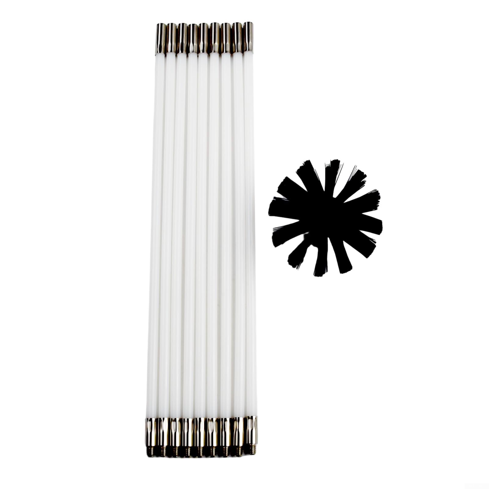 Aste flessibili per spazzola per canna fumaria Kit spazzola per camino Spazzacamino Kit spazzola per pulizia fuliggine per trapano Attacco per canna fumaria Kit per pulizia tubo canna fumaria