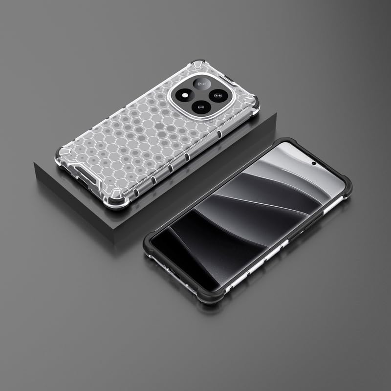Image of Plastic Bumper Back Case Cover for Redmi Note 14 Pro Plus 5G (Transparent)