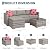 MilleLoom 5-Piece Outdoor Sectional Sofa Set, All-Weather PE Rattan Patio Furniture with Ottoman & Tempered Glass Table, Convertible Garden Couch for Backyard, Porch, Poolside (Gray)