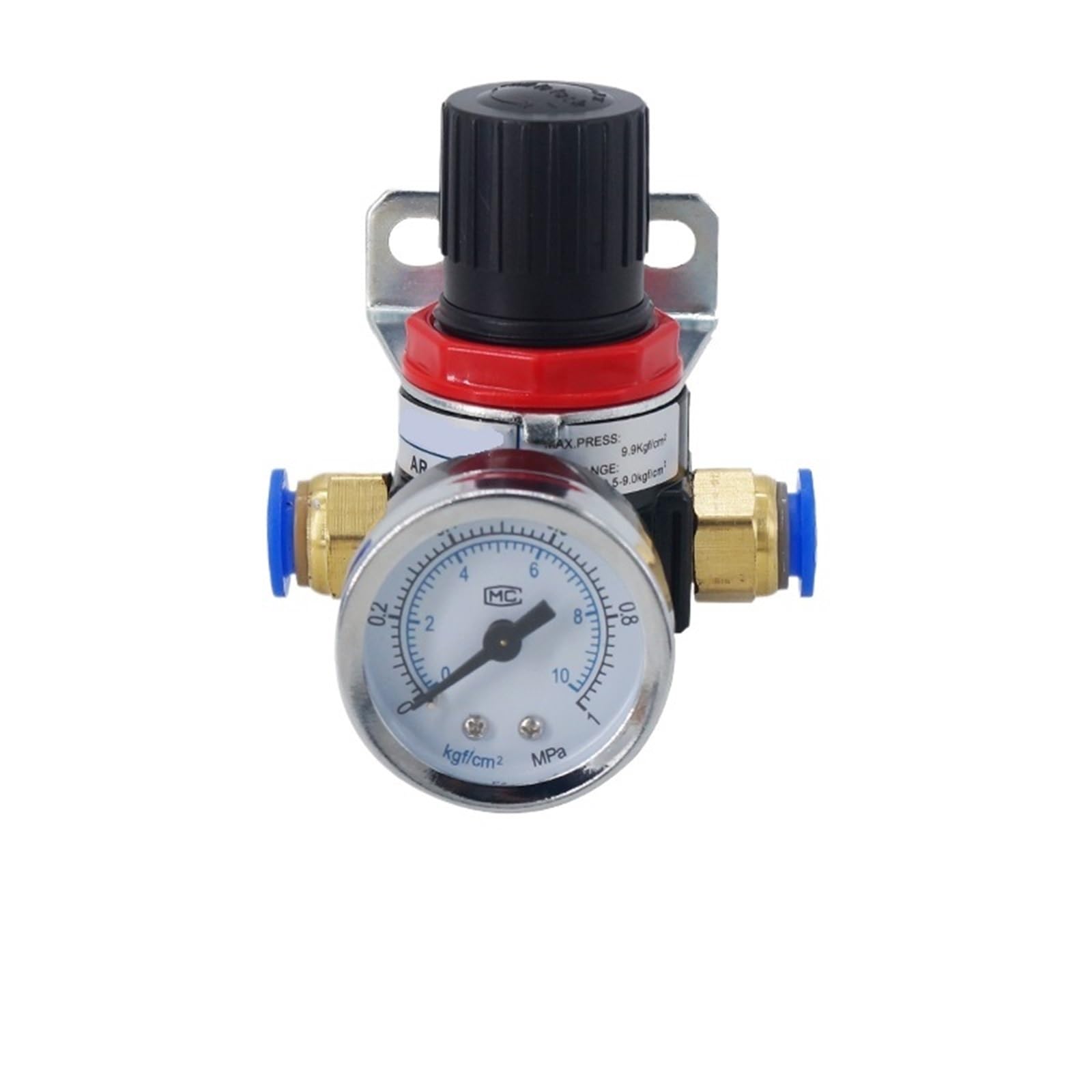 AR2000 G1/4 Mini Air Pressure Regulator Adjustable Pneumatic Reducing Valve with Gauge for Compressor AR1500 BR3000 BR4000 10bar(AR2000-10MM)