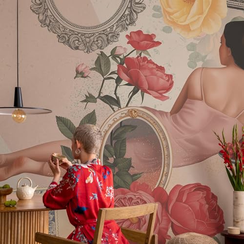 Vinilos decorativos de pared 152x104 cm con estampados florales elegantes para hogar 4